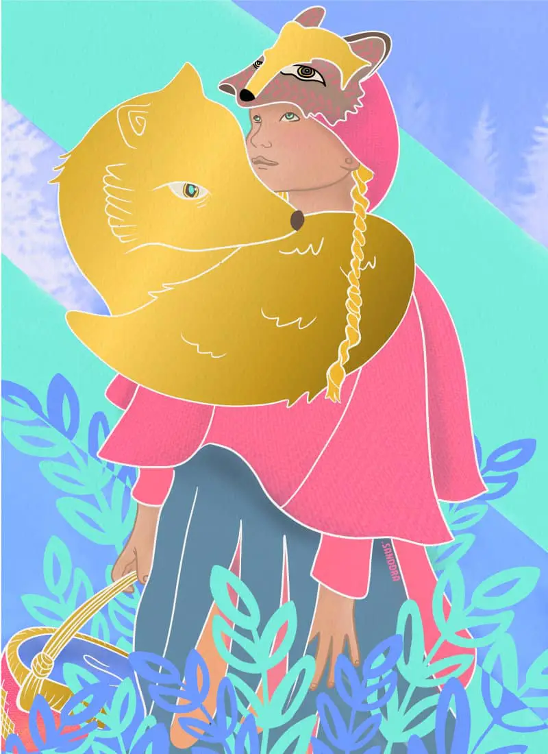 Little Pink Riding Hood portfolio illustration