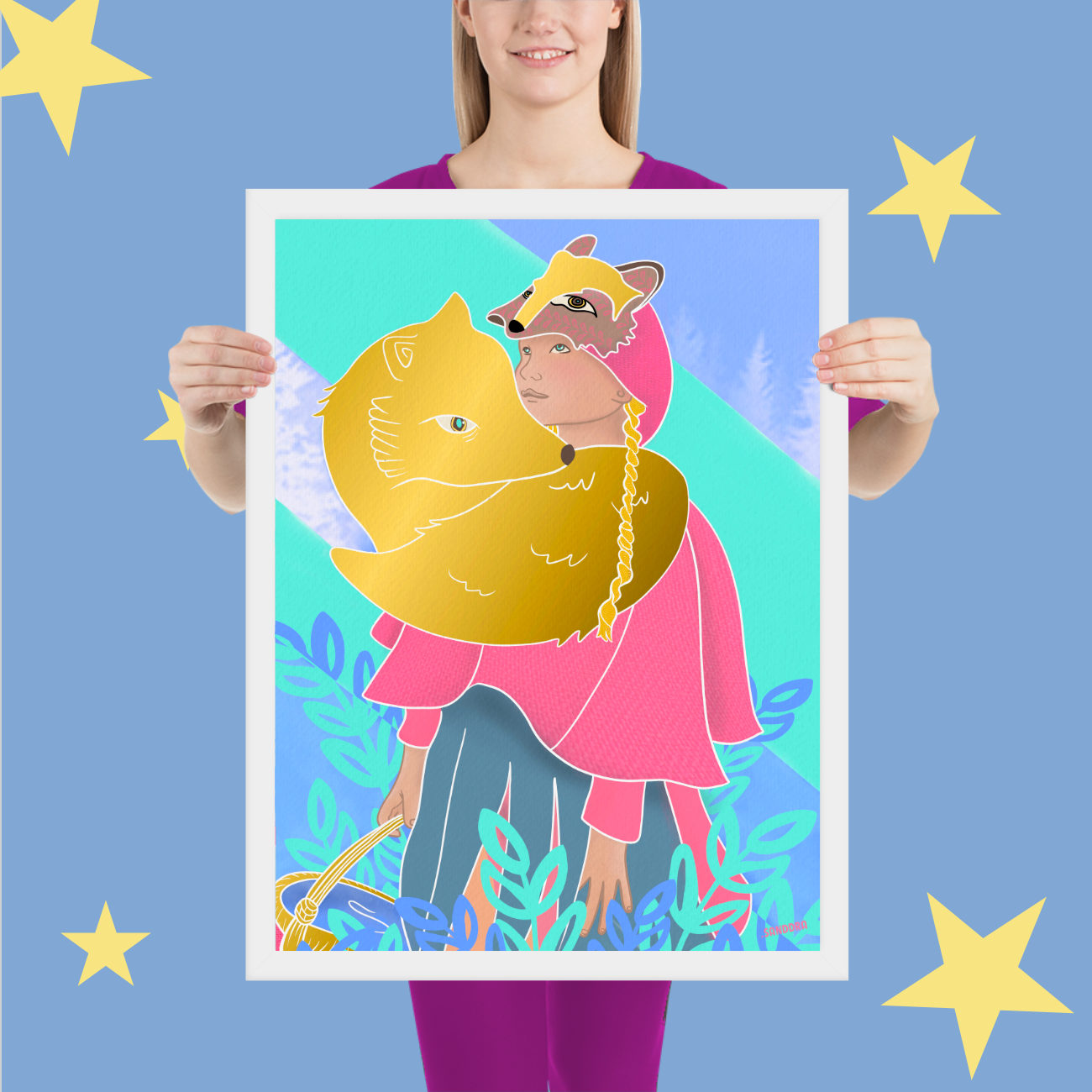 little-pink_framed-poster_18x24-woman_holding