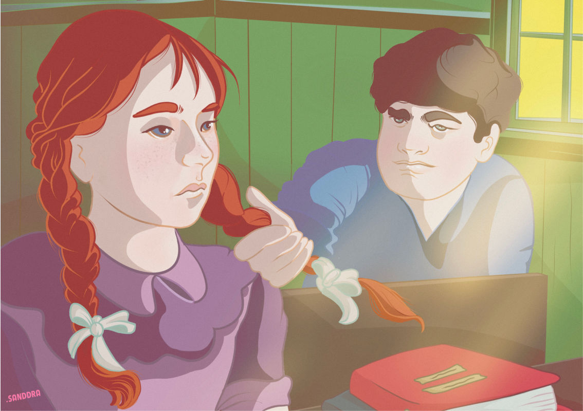 Anne and Gilbert at School illustration